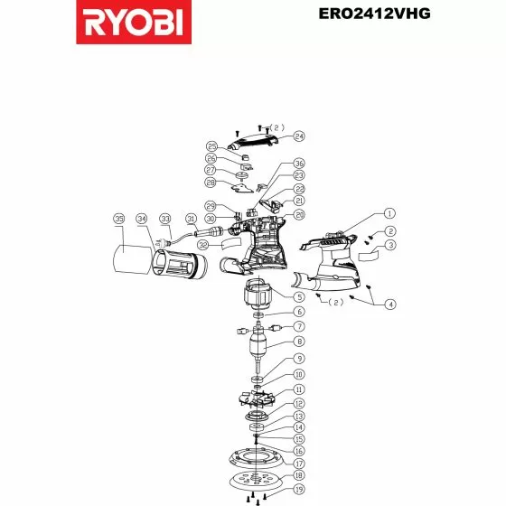 Ryobi RS125 Spare Parts List Type: 1000018214